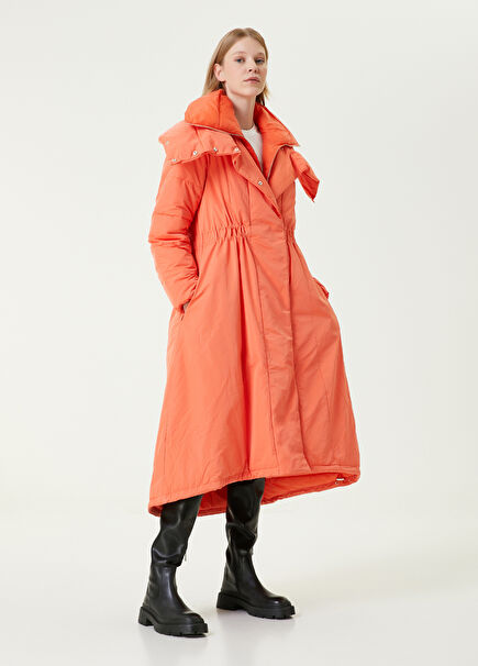 Neon Orange Puff Coat