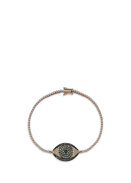 Evil Eyes Round Cut Women's Rose Gold Bracelet