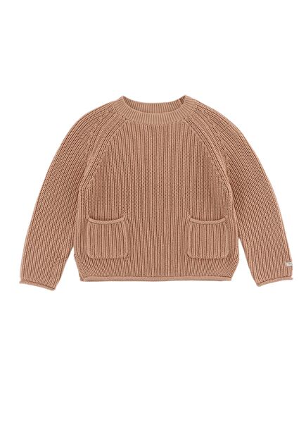 Kahve Pembe Unisex Çocuk Organik Pamuk Kazak