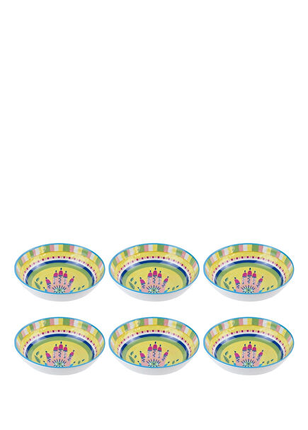 Mamma Mia Hand Patterned Melamine 6-Piece Bowl Set 23 cm