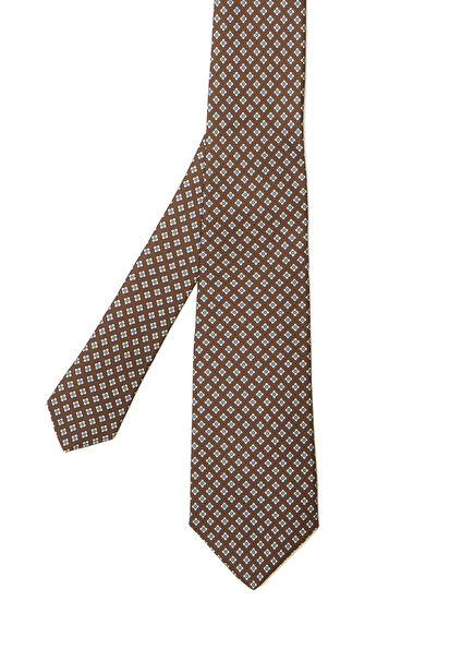 Brown Patterned Silk Tie