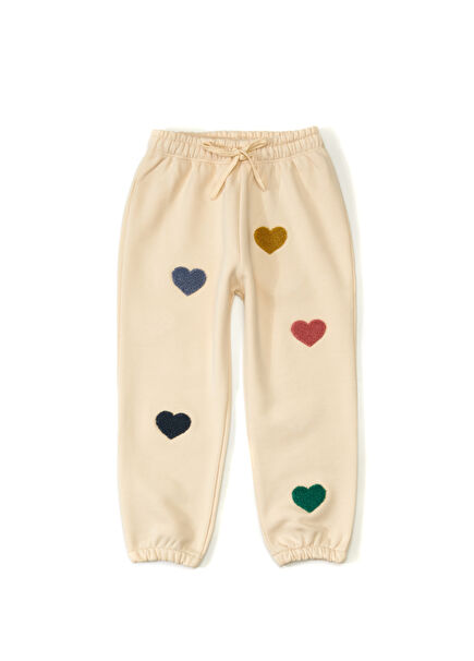 Cream Heart Embroidered Children's Organic Cotton