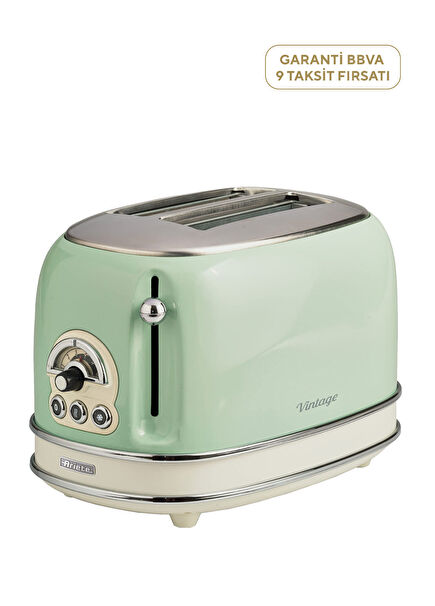 Vintage Yeşil 0155/146 2 Dilim 6 Kademeli Isı Ayarlı Ekmek Kızartma Makinesi
