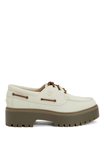 Strone Street Krem Kadın Deri Loafer