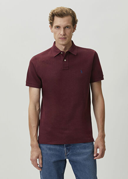 Custom Slim Fit Kırmızı Polo Yaka T-shirt