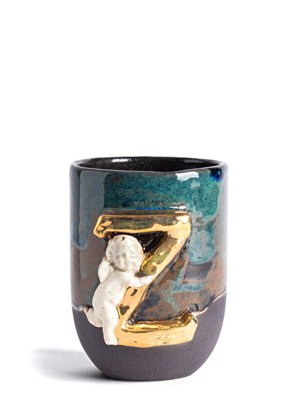 Angel Z Harfli Antik Seramik Kupa