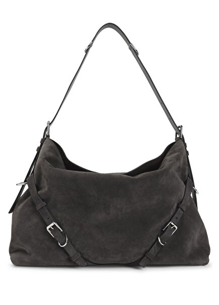 Voyou Large Dark Grey Women's Leather Bag