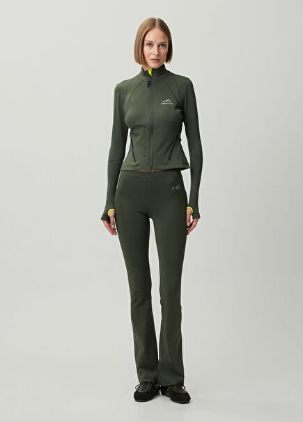 Khaki Flared Leggings