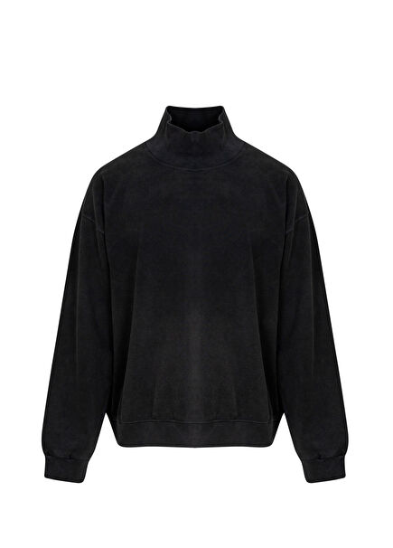 Snooze Grey Cotton Stand-Up Collar Unisex Sweatshirt