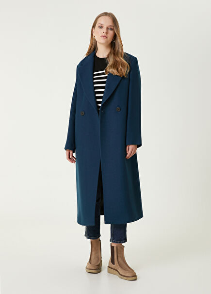 Oil Double Breasted Wool Coat