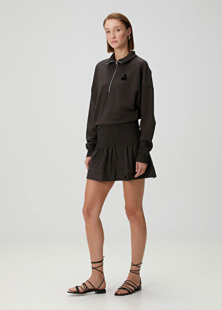 Pacifica Black Ruffled Mini Skirt