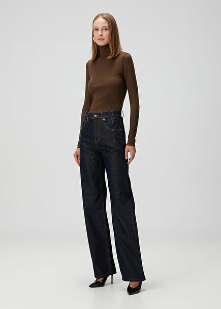 Lu Straight Navy Blue Corduroy Jeans