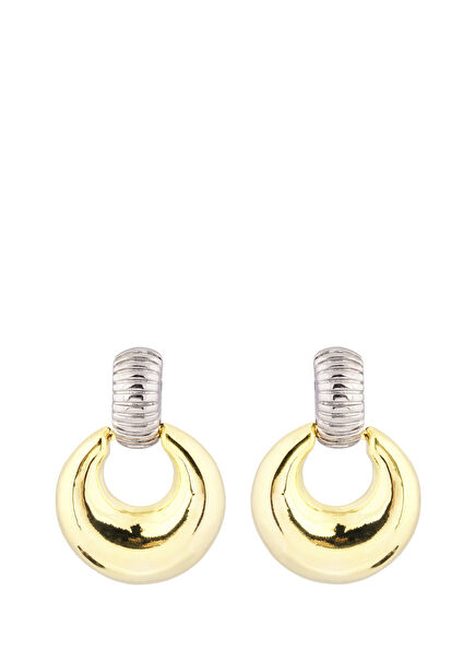 Mooncake Women's Gold And Silver Plated Earrings