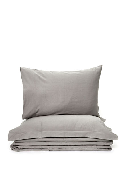 Flen Antrasit Organik Pamuk Çift Kişilik Nevresim Takımı 200 x220 cm