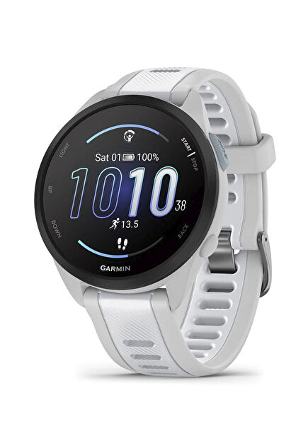 Forerunner 165 Music Sis Grisi Beyaz Silikon Kayışlı Akıllı Saat