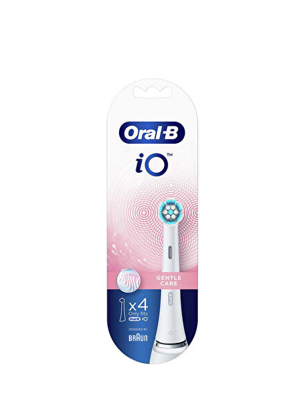 iO Gentle Care 4 Pack Replacement Heads and White Toothbrush