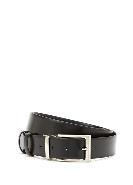 Black Navy Blue Double Sided Men's Leather Belt