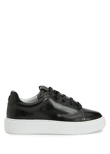 Black Women's Leather Sneakers