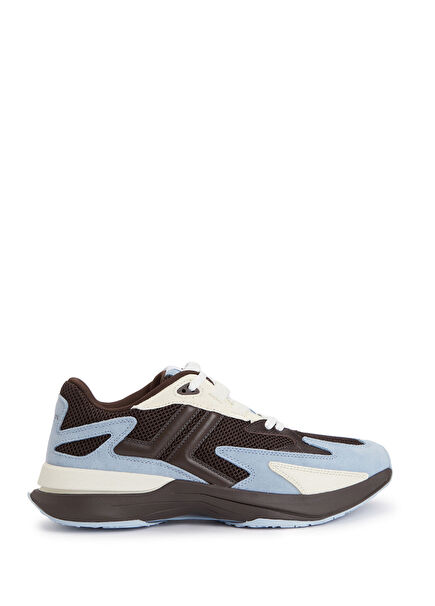 Mavi Kahverengi Erkek Deri Sneaker