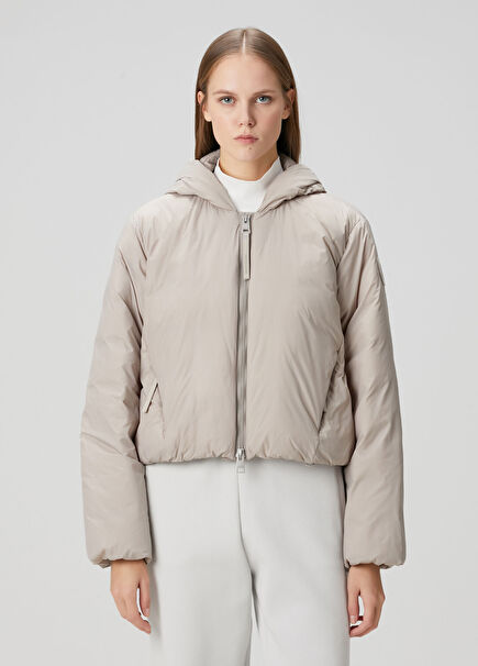 Elba Bej Kapüşonlu Mont