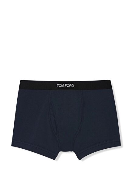 Lacivert Logo Bantlı Boxer