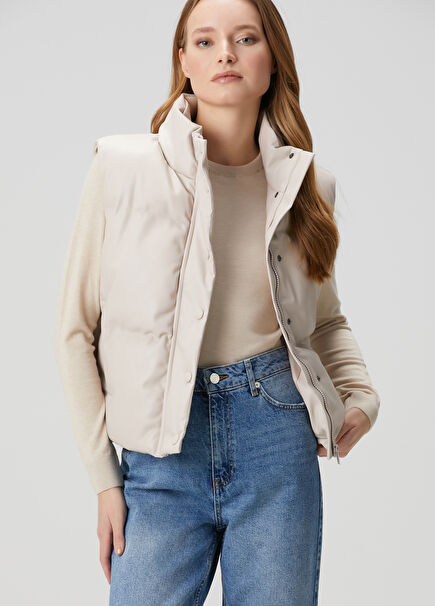 Beige Puffer Vest