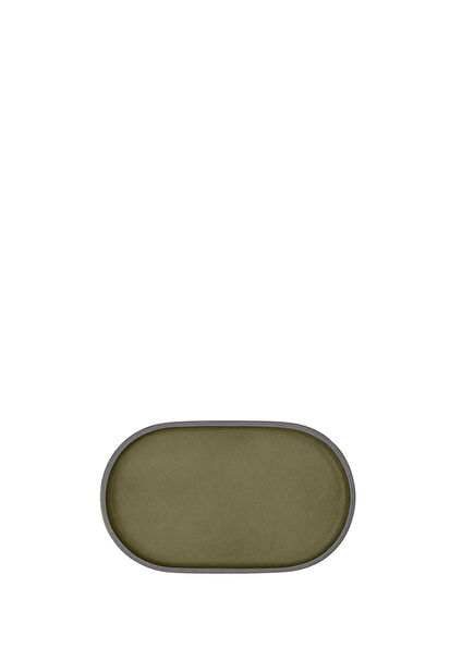 Plato Green Leather Oval No.02 Organizer Tray