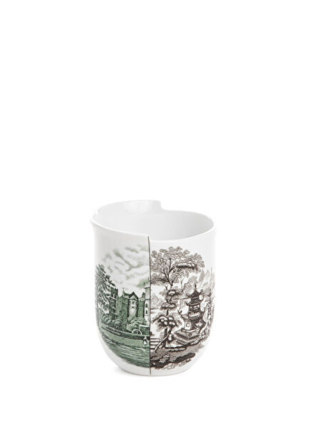 Hybrid Fedora Beyaz Porselen Desenli Kupa