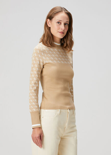 Aubrey Çok Renkli Logo Jakarlı Triko