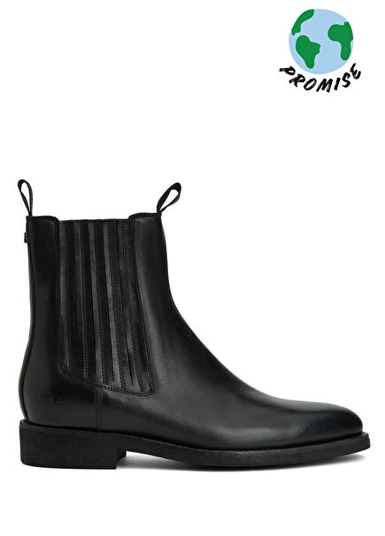 Black men's leather boots