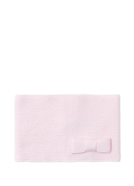 Baby Girl Harosha Knitted Bow Detailed Pink Neck Collar