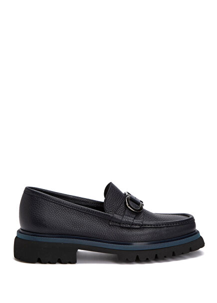 Bleecker Navy Blue Men's Leather Laofer