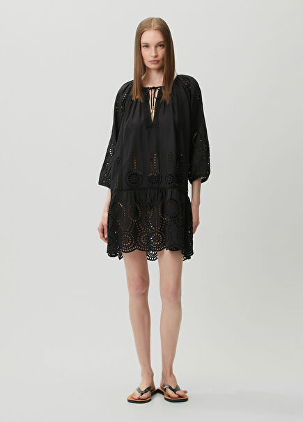Ashley Core Black Mini Beach Dress