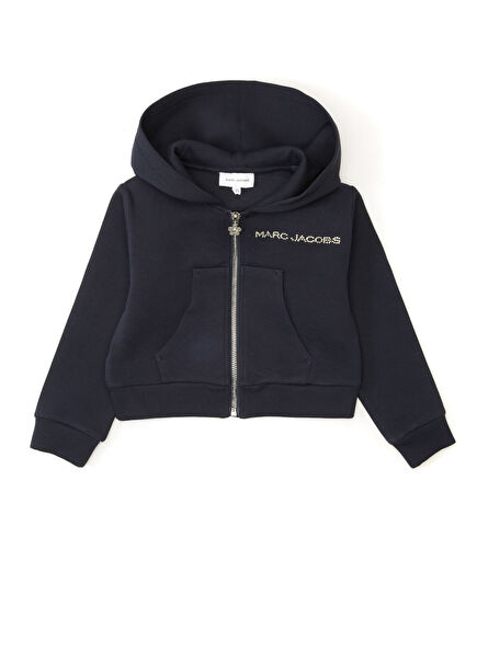 Lacivert Kapüşonlu Kız Çocuk Sweatshirt