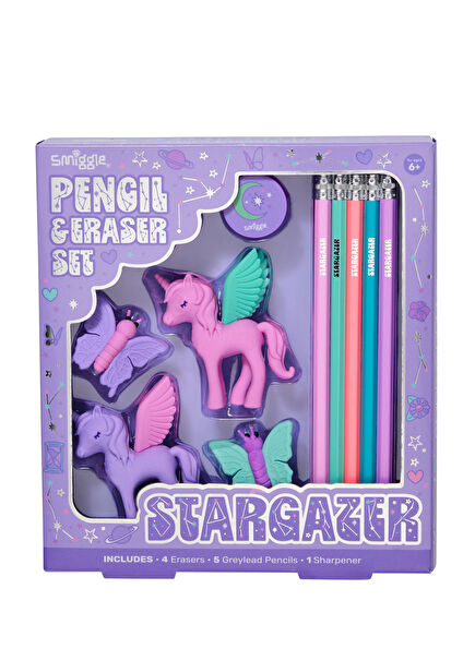 Stargazer Lila Silgi ve Kalem Seti