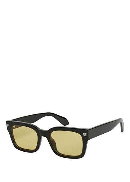 Oeri108 Black Acetate Unisex Sunglasses