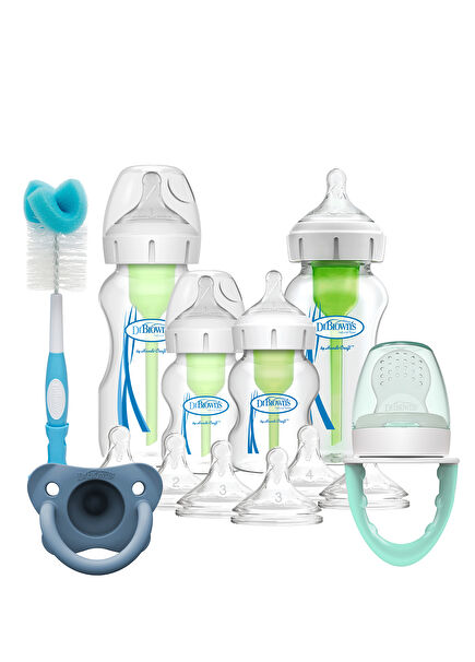 Geniş Ağız Fresh First Meyve Sebze Besleyici ve Mavi Yeni Doğan Başlangıç Seti