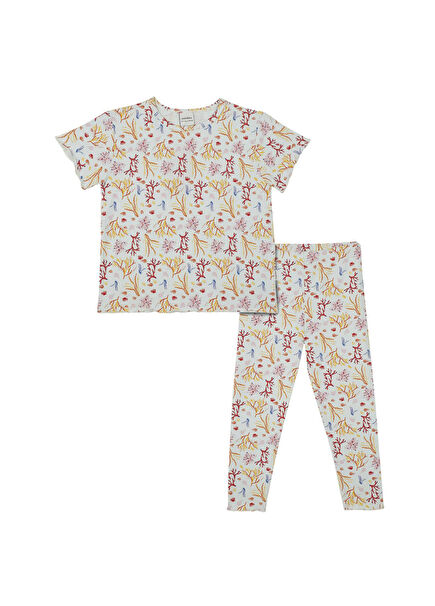 Coral Patterned Leggings & T-shirt Set of 2 Pajamas