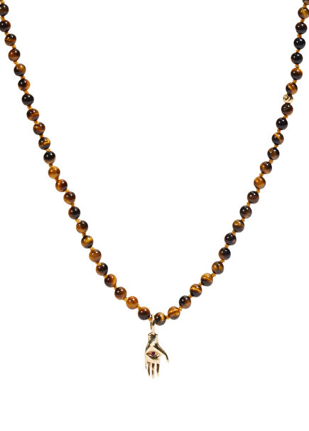 Tiger Eye Stone Women's Gold Necklace