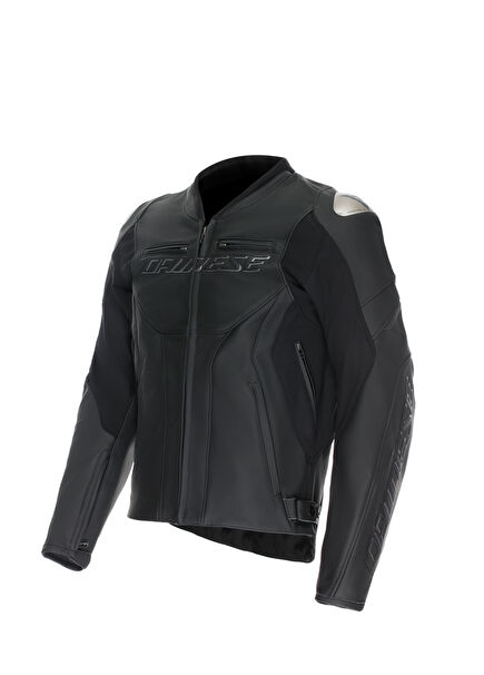 Racing 5 Black Black Leather Men's Motorcycle Jacket