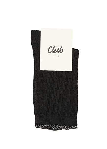 Black Glitter Detailed Socket Socks