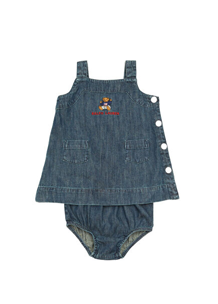 Mavi Kız Çocuk Denim Elbise