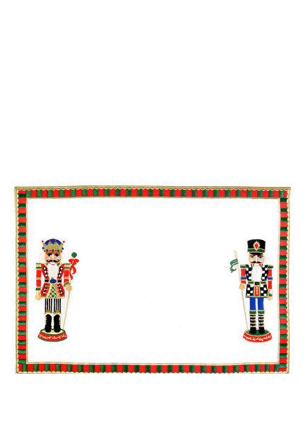 Dekoratif Nutcracker Kurşun Asker Desenli 2'li Keten Amerikan Servis