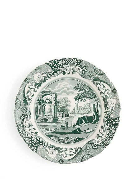 Green Italian Porcelain Dinner Plate