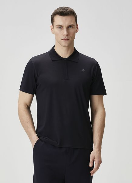 Navy Blue Polo Wool T-Shirt
