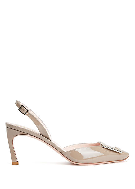 Trompette Grey Leather Pumps