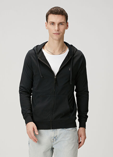 Black Hooded Organic Cotton Sweatshirt