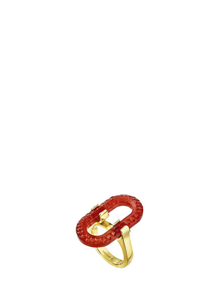 Empreinte Animale Red & Yellow 18 Ayar Altın Kaplama Kristal Unisex Yüzük