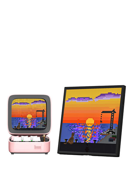 Ditoo Pro Pembe Bluetooth Hoparlör ve Pixoo-64 Led Ekran Seti