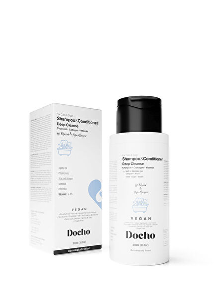 Deep Cleanse Kedi ve Köpekler İçin Kömür & Kolajen & Vitamin İçerikli Şampuan ve Krem 300 ml